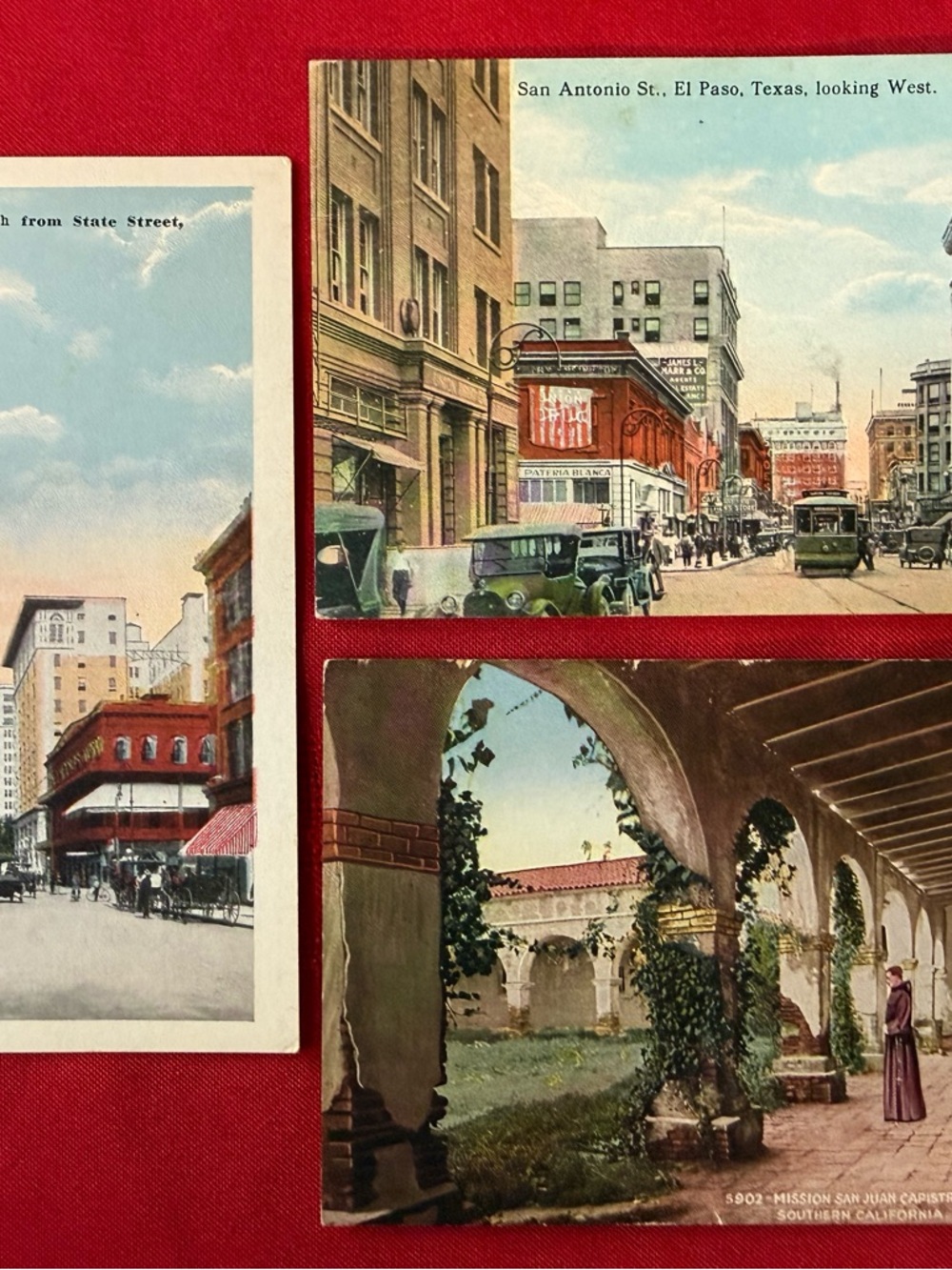 Lot Of 3 Vintage Lithograph Printed Postcards - US Destinations GA, TX, CA